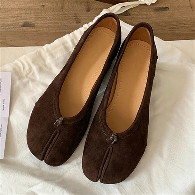 LIZAKOSHT  -  Spring Summer Clip Toe Women Pumps High Quality Cosy Soft Leather Round Low Heels Dress Party Mules Shoes