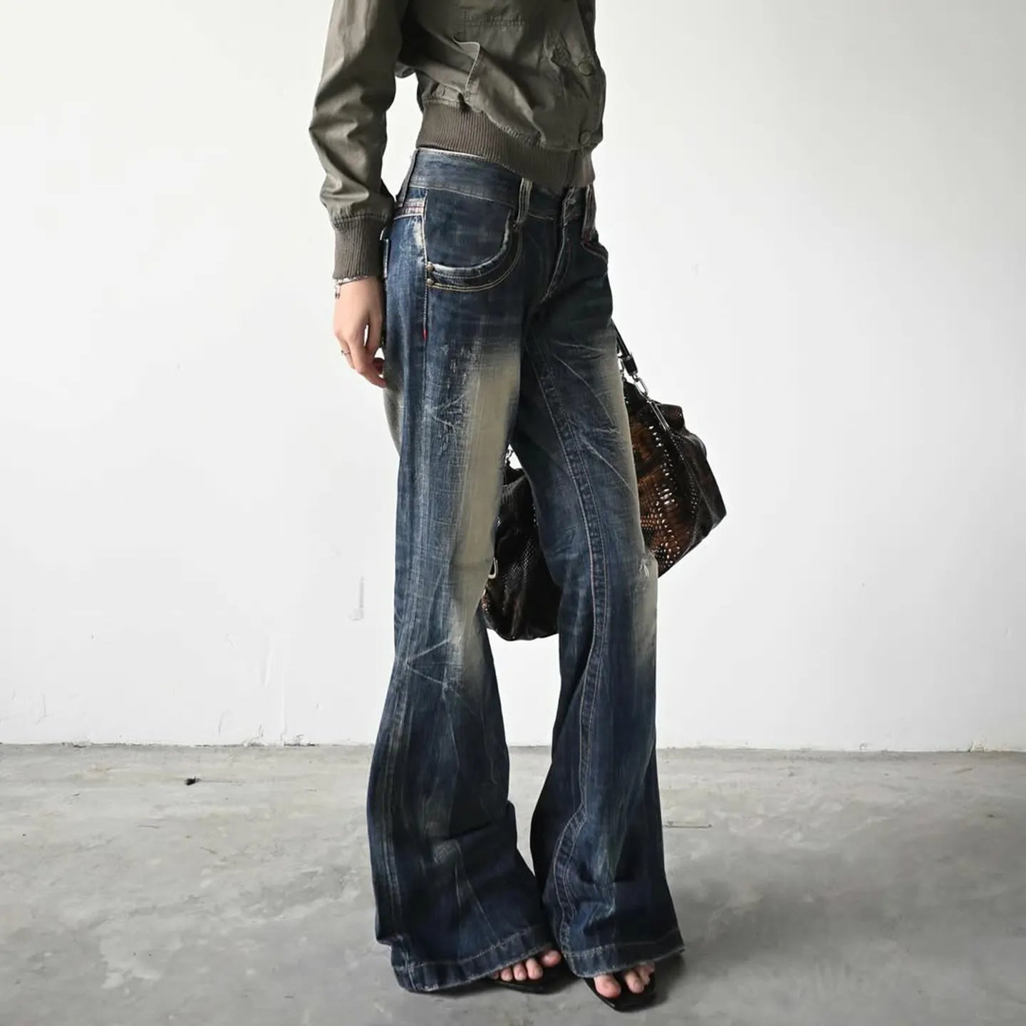 LIZAKOSHT  -  American Vintage Y2K Flare Jeans Women Low Rise Slim Fit Bell Bottom Denim Pants Hot Girl Retro Fashion Chic Streetwear Trousers