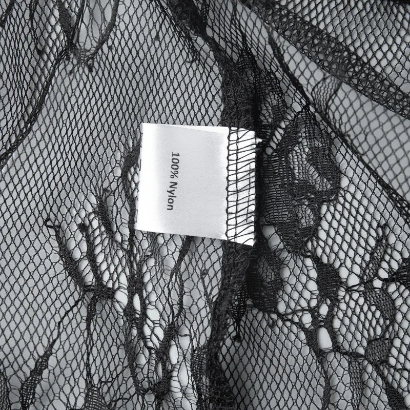 LIZAKOSHT  -  Black Lace Long Skirt 2026 Summer Sexy Perspective Niche Temperament Skirt