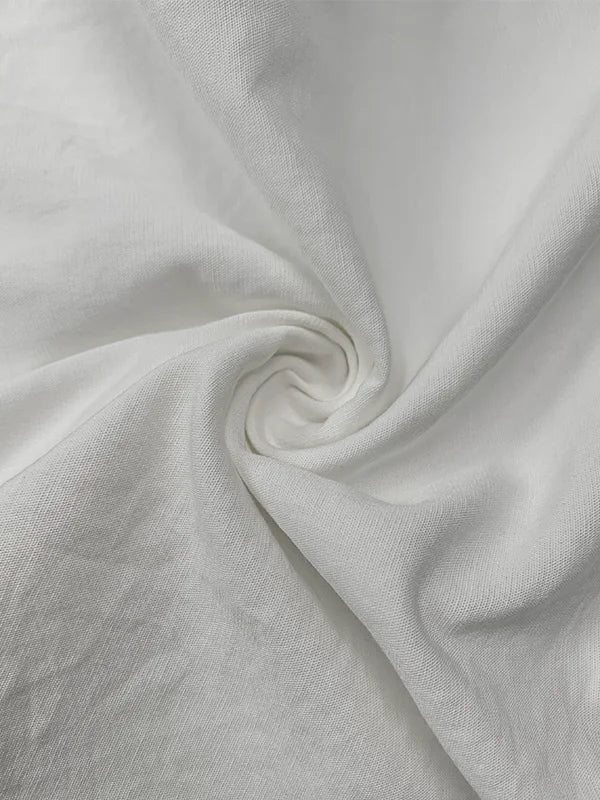 LIZAKOSHT  -  Solid White Casual Pants for Women Cotton and Linen Pants Elegant High Waisted Loose Female Clothes Wide Leg Trousers