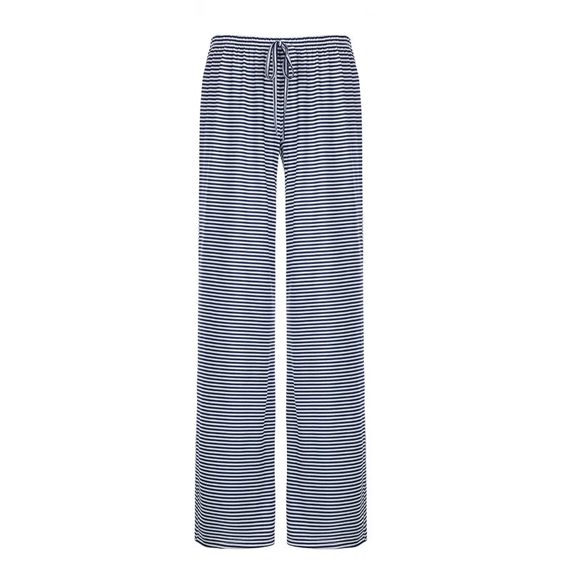 LIZAKOSHT  -  Y2K Women Casual Knit Pants Slim Fit Lazy Style Striped European American Versatile Waist Cinching Trousers