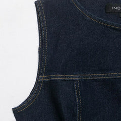 LIZAKOSHT  -  Spring New Style ZR Women's Slim Fit Denim Vest Fashionable Versatile Commute Style Polyester Fiber Casual Single Piece