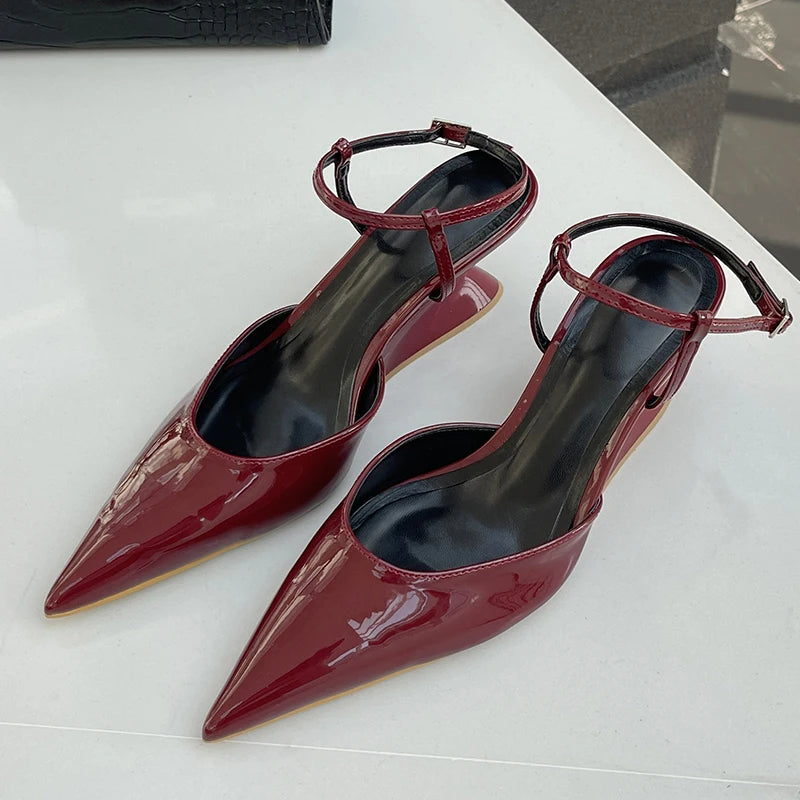 LIZAKOSHT  -  Fashion Wedges Shoes For Women Pointed Toe Female Footwear New 2025 Casual Ladies High Heels Sandals Slingbacks Heel Pumps