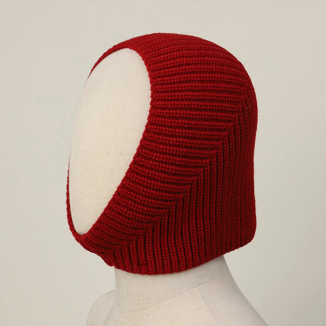 LIZAKOSHT  -   Knitted Headscarf Hat for Adults Solid Color Winter Integrated Hood Neck Face Cover Stretchy Windproof Balaclava Ski Hat 56-58cm