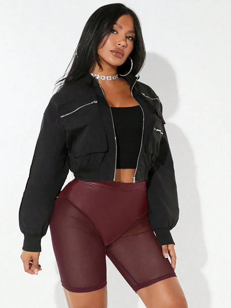 LIZAKOSHT  -  Sexy Mesh Patchwork Shorts Women 2025 Summer High Waist See-through Fitness Sports Yoga Short Leggings Skinny Night Club Shorts