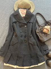 LIZAKOSHT  -  Fashionable American retro Y2K style design heavy woolen coat for autumn-winter, warm and stylish new style women's coat