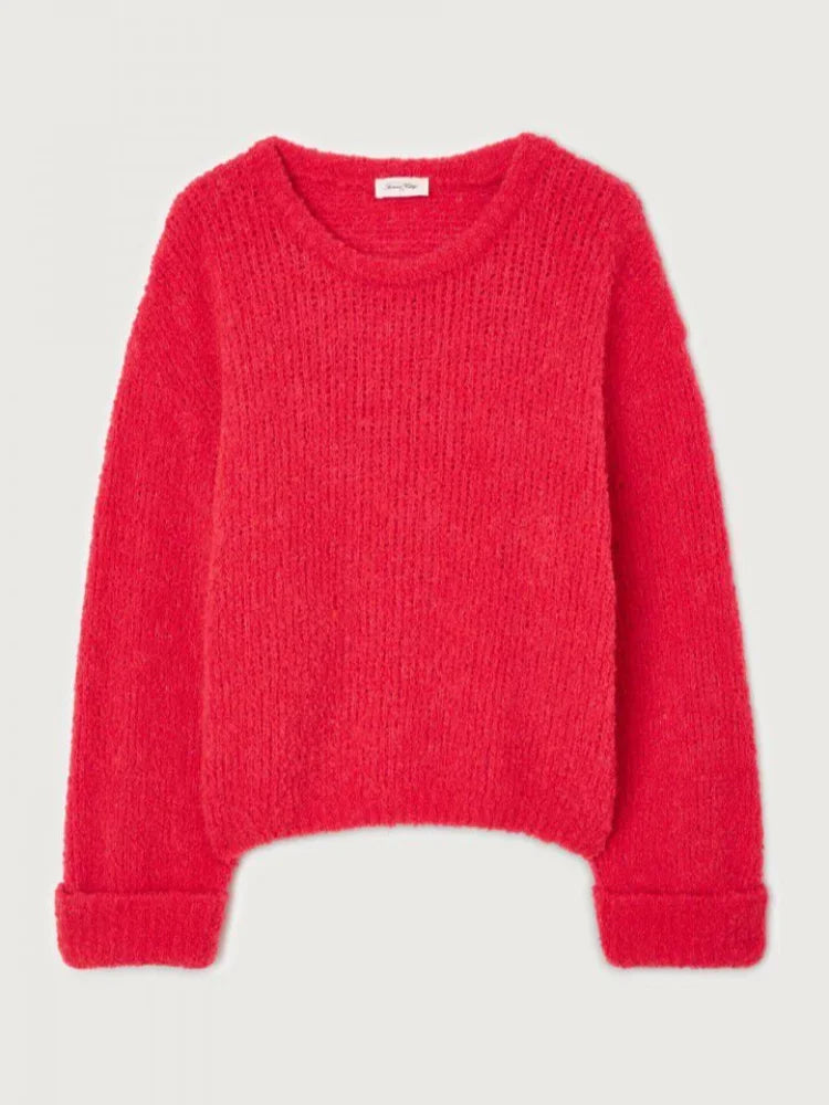 LIZAKOSHT  -  Red Casual O Neck Solid Cashmere Knitted Sweater Pullovers Christmas Women Long Sleeve Loose Pullover Lady Street Jumpers