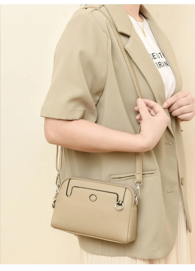 LIZAKOSHT  -  Luxury women Shoulder Crossbody Bag small PU leather Ladies Messenger bag Handbag Multi-layer Cell phone wallet bolsos