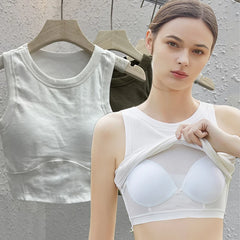 LIZAKOSHT  -  Chicme Round Neck Ribbed Tank Top With Bra Pads