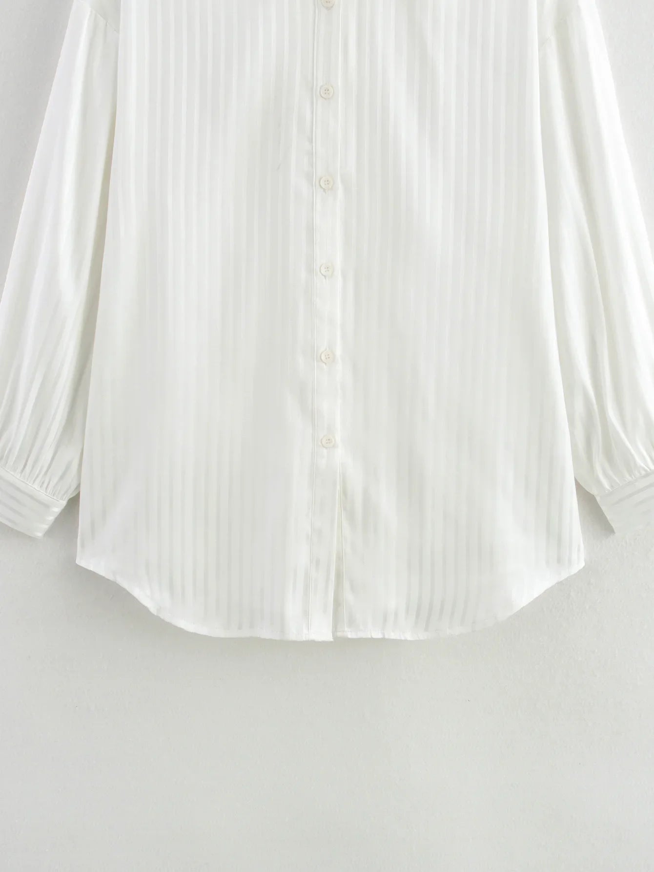 LIZAKOSHT  -  Chicheca White Striped Blusas Para Mujer Spring Summer Casual Women Shirt Single Breasted Long Sleeve Loose Shirts Blouses
