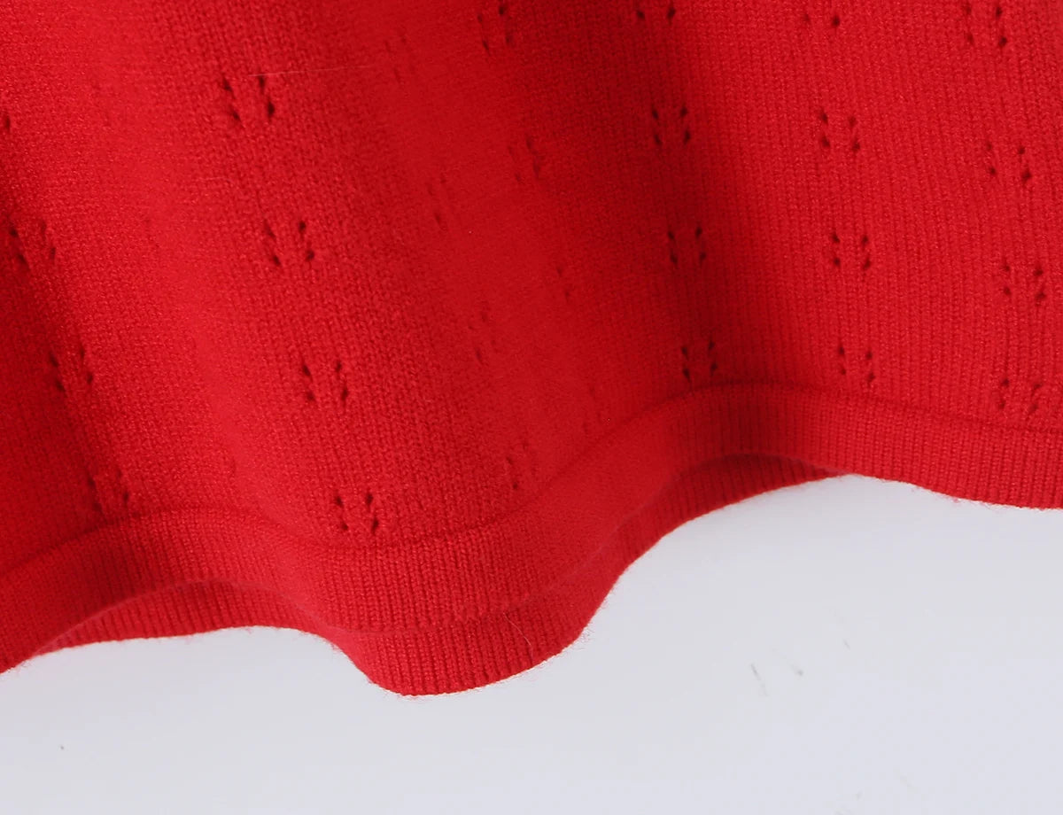 LIZAKOSHT  -  CHIC Wave O neck Rib Knitted Mini Sleeveless Dress Women Slim Waist Spliced Ruffles A-line Hem Knitting Dresses Short Sun Robe