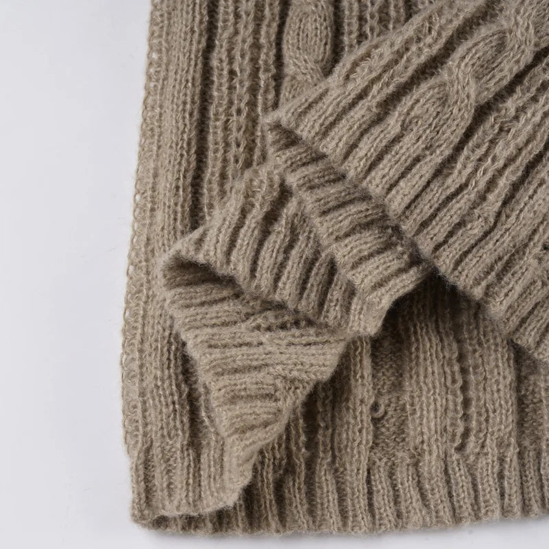 LIZAKOSHT  -  American retro-breasted cardigan with elegant temperament and women's knitted top