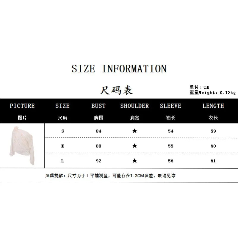 LIZAKOSHT  -  Sexy Elegant Irregular Oblique-neck Rose Flower Applique T Shirt Summer Off Shoulder Long Sleeve Crop Tops Street Mesh Tees
