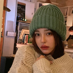 Lizakosht Winter Beanie Hat for Women Knit Cap Ins Fashion Keep Warm Wool Couple Cap Lady Thread Knitted Beanie Cold Twist Female Bonnet