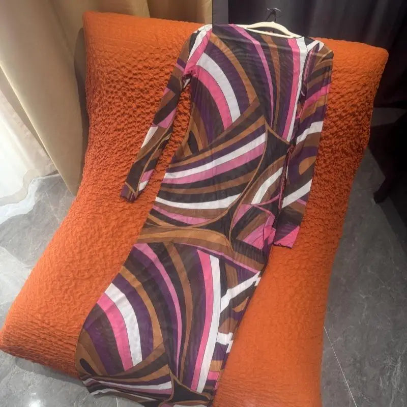 LIZAKOSHT  -  Sexy Women's Sheer Mesh Bodycon Maxi Dress Chic Print Sleeveless Slim Fit Beach Vacation Long Dresses Casual Daily Female Outfit