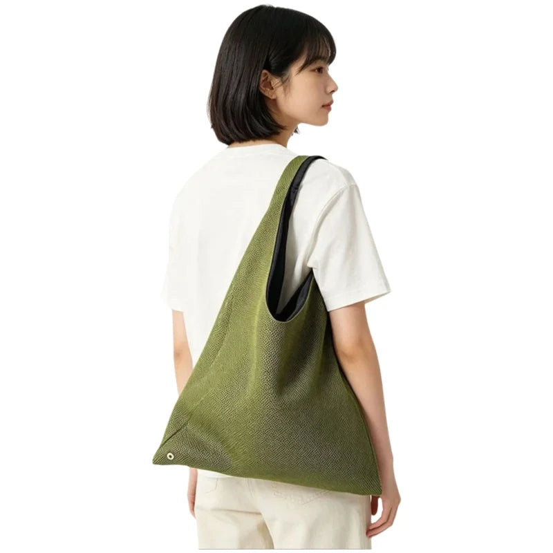 LIZAKOSHT  -  Fashion Knitted Handheld Black Mesh Single Shoulder Bag Lightweight Breathable Shopping Versatile Large Capacity New Mod...
