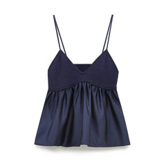 LIZAKOSHT  -  European and American style spring new women's clothing slimming patchwork knitted camisole top