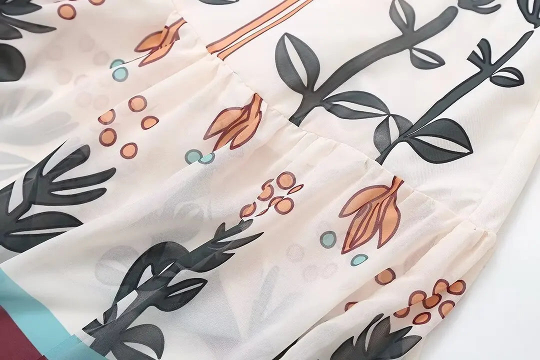 LIZAKOSHT  -  Retro Tube Top Print Slim Dress Sling Jumpsuit Women Spring and Summer
