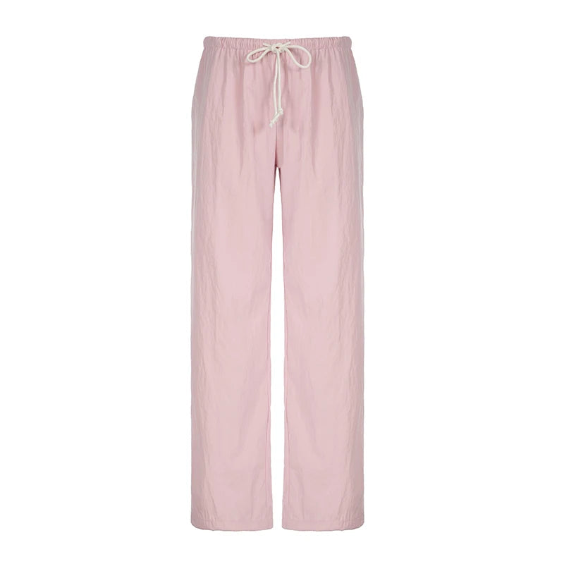LIZAKOSHT  -  Solid Loose Sweatpants Streetwear Joggers Casual Basic Pink Trousers for Women Basic Aesthetic Y2K Retro Pants
