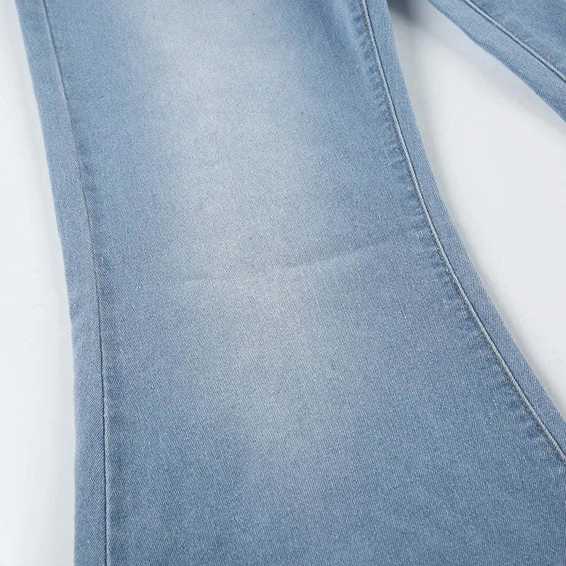 LIZAKOSHT  -  Front Pockets Cargo Flared Jeans Women Hotsexy Washed Color Slimming Low-rise Boot Cut Denim Pants Streetwear Y2K Pants