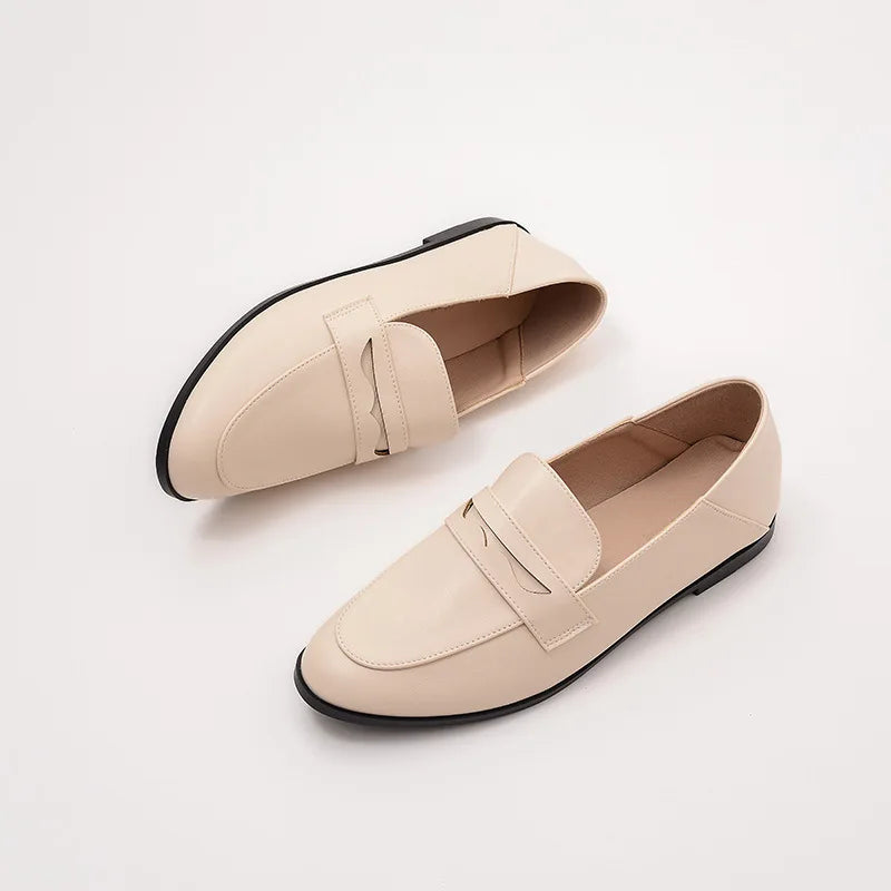 LIZAKOSHT  -  Spring Summer Korean Style Versatile Retro Flat Bottom Bean Bean Shoes Women's Slip-On Loafers Single Shoes Fashionable