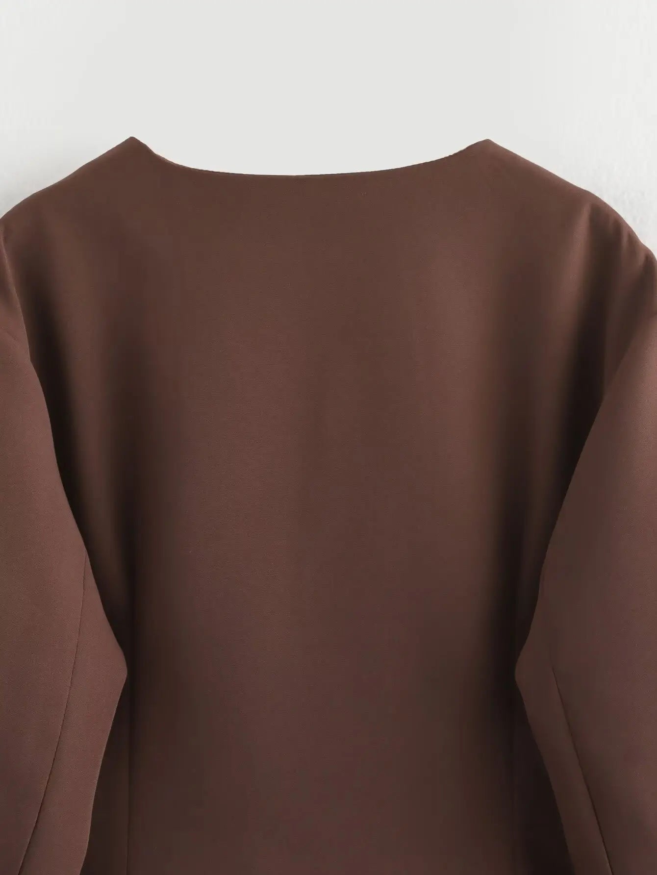 LIZAKOSHT  -  Fashion Balloon Version Women Coat 2025 Spring O-Neck Chic Single-breasted Jacket Outerwear Lady Long Sleeve Brown Coats