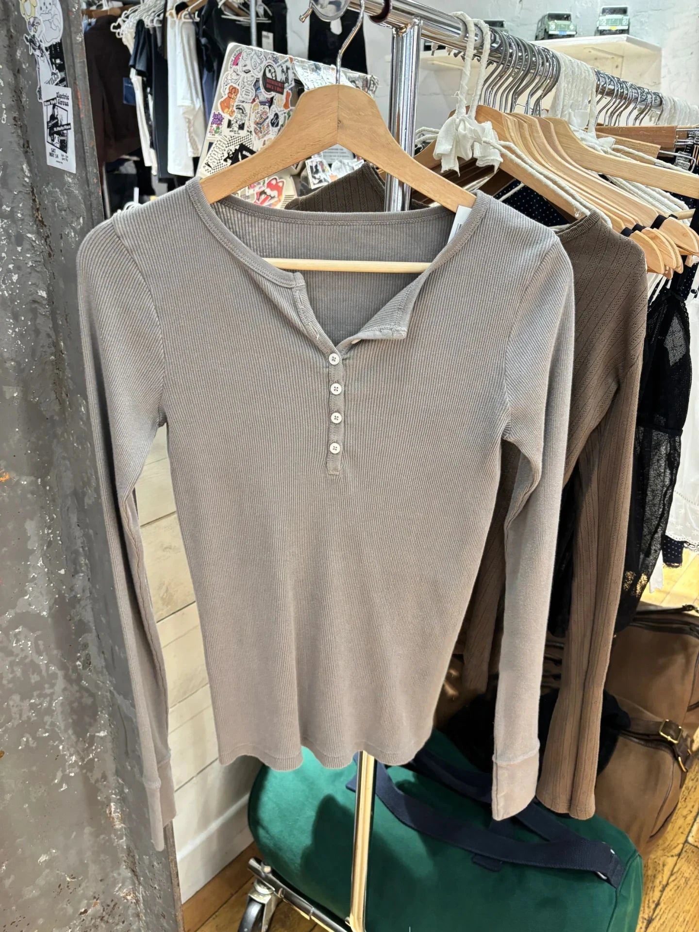 LIZAKOSHT  -  Six Buttons Ribbed Long Sleeve T-shirts Woman Autumn O-neck Cotton Slim Tee Tops Female Casual Simple Solid All-match Tshirt New