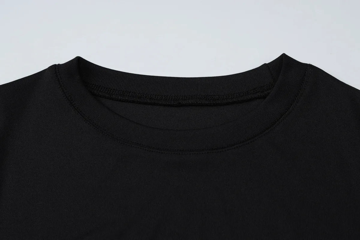 LIZAKOSHT  -  Summer Black Fashion Maxi Dress For Women High Waist Short Sleeve Side Split Sexy Party Dress Gown Female Bodycon Dress