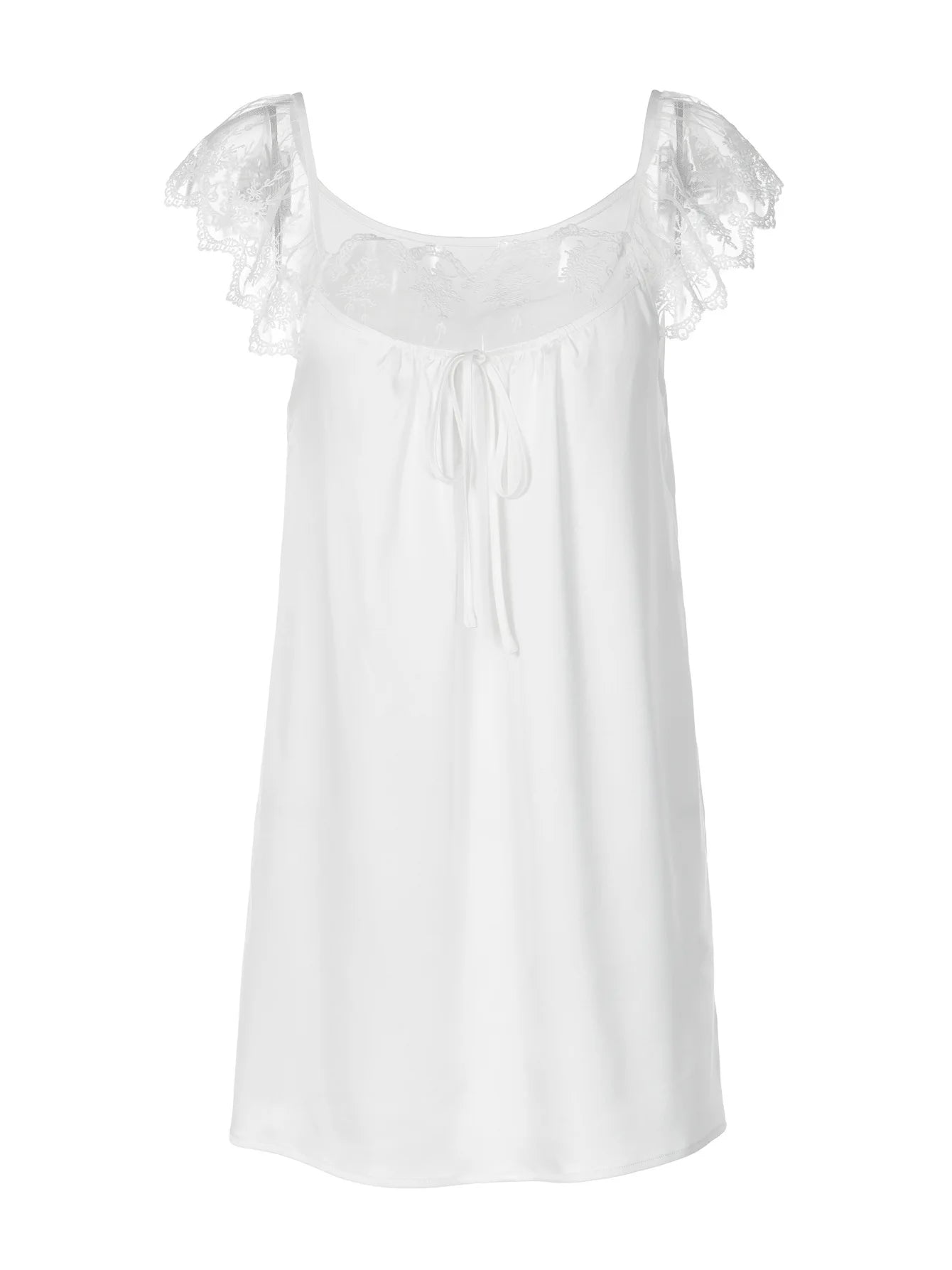 LIZAKOSHT  -  Fashion Casual Lace Patchwork Short Dresses Y2K Streetwear Summer Women Sleeveless Short Mini Vacation Dress White Black