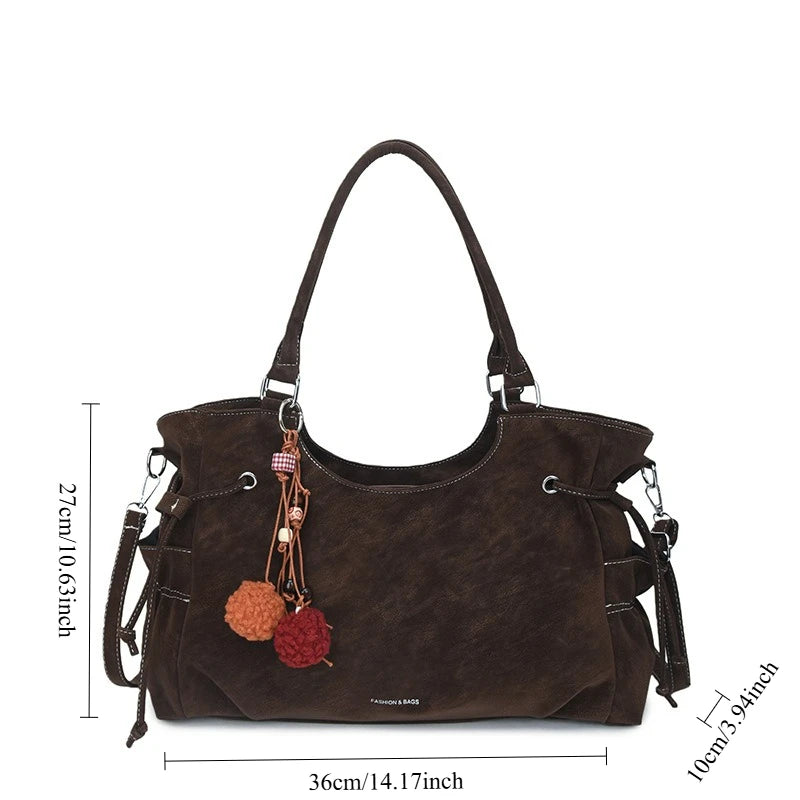 LIZAKOSHT  -  Simple Fashion Suede Crossbody Bag Women Large Capacity Shoulder Bag for Work Comfortable and Versatile Texture Commuting Bag