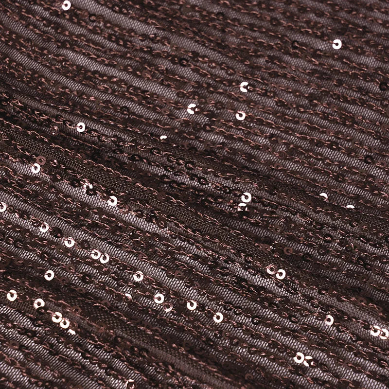 LIZAKOSHT  -  Retro Glitter Dress Sets Sexy V-neck Shiny Backless Lace-up Vest Glitter Skirt Set Fashion Party Club Women Dress Sets