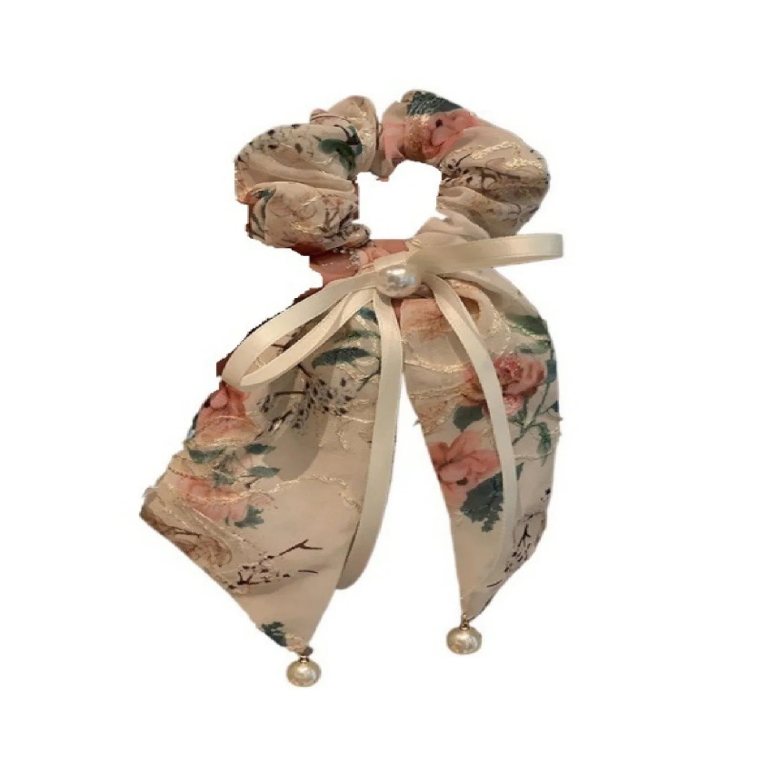 LIZAKOSHT  -  1PC Super Fairy, Pearl, Butterfly, Ribbon, Small Intestine Loop, Sweet, Girl, Tie Marble Hair Rope, Premium, Ponytail, Temperame