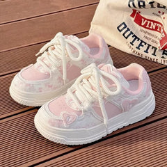 LIZAKOSHT  -  Sweet Women Sneakers Pink Kawaii Design Fashion Womens Sports Shoes Cute Patchwork Korean Style Casual Female Shoes
