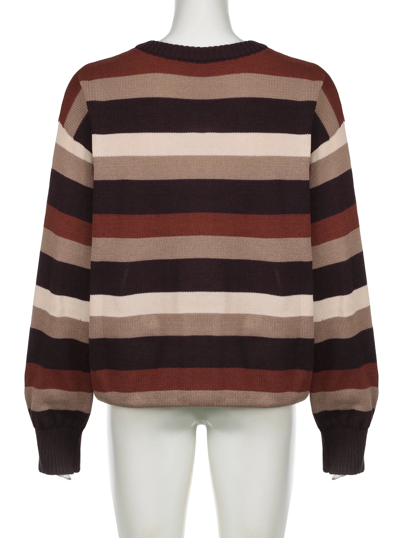 LIZAKOSHT  -  Vintage Striped Knitted Sweaters Casual Loose V-Neck Long Sleeve Pullovers Women Autumn Winter Fashion Streetwear