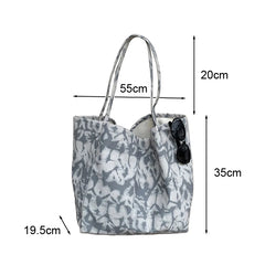 LIZAKOSHT  -  Autumn and Winter Woolen Plaid Shoulder Bag Double Sided Use Handbag Large Capacity Tote Bags For Women