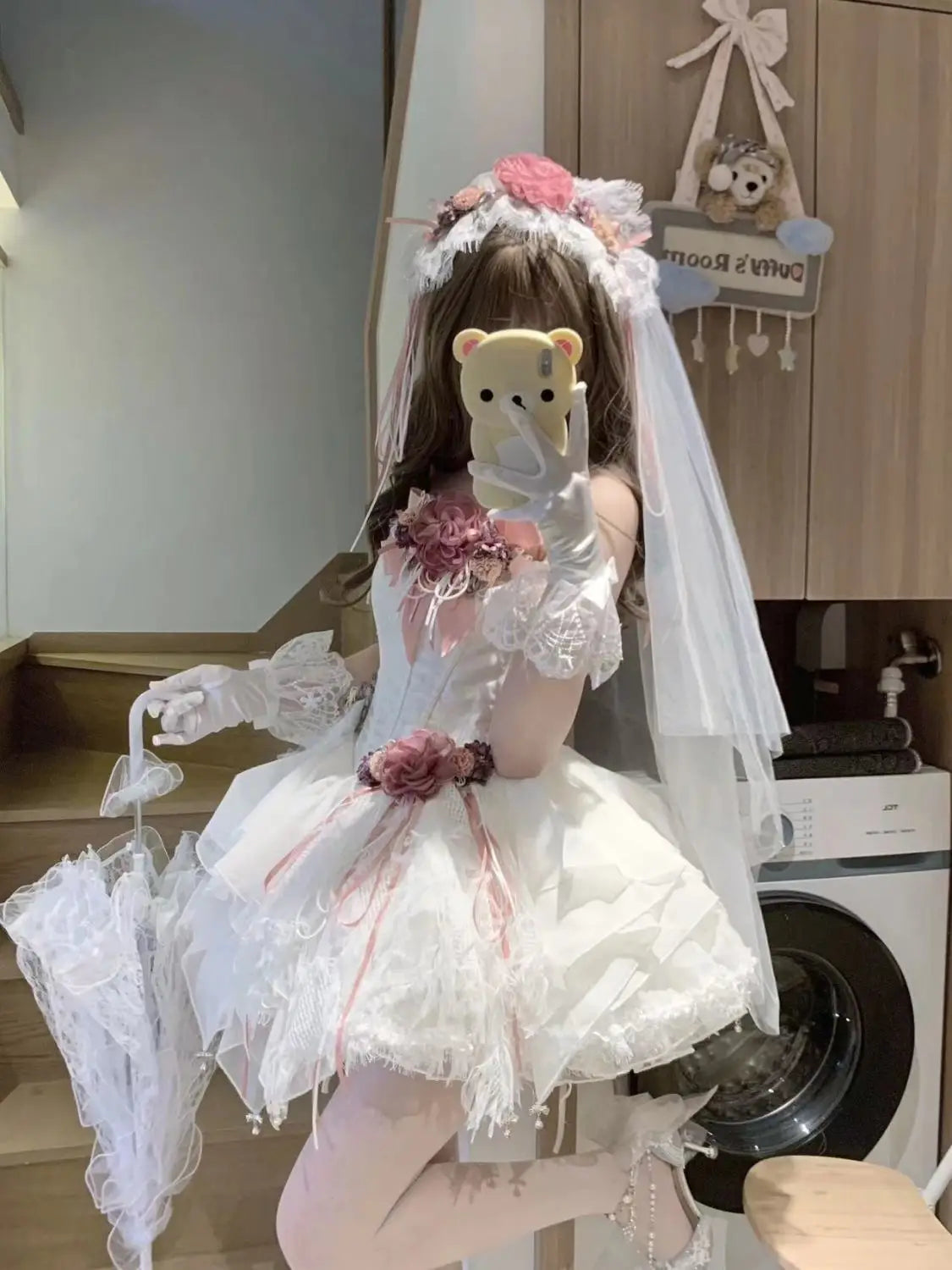LIZAKOSHT  -  Japan Lolita Romantic Sweet Girl Ballet Dress New Spring and Summer Women's Lae Bow Fairy Cake Dresses Slim Ball Gown Dresses
