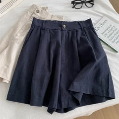 LIZAKOSHT  -  Summer High-Waist Vintage Linen Shorts Women's Versatile Slimming