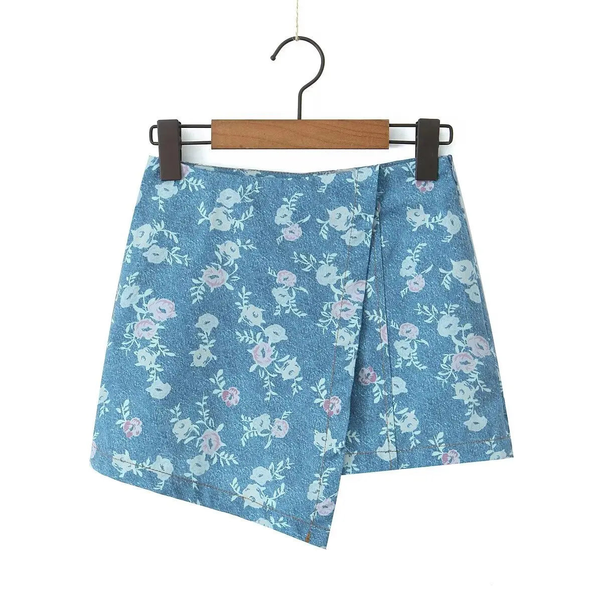 LIZAKOSHT  -  Europe and America in The Summer of 2025, The New French Retro Temperament Printed Top+irregular Skirt Suit.