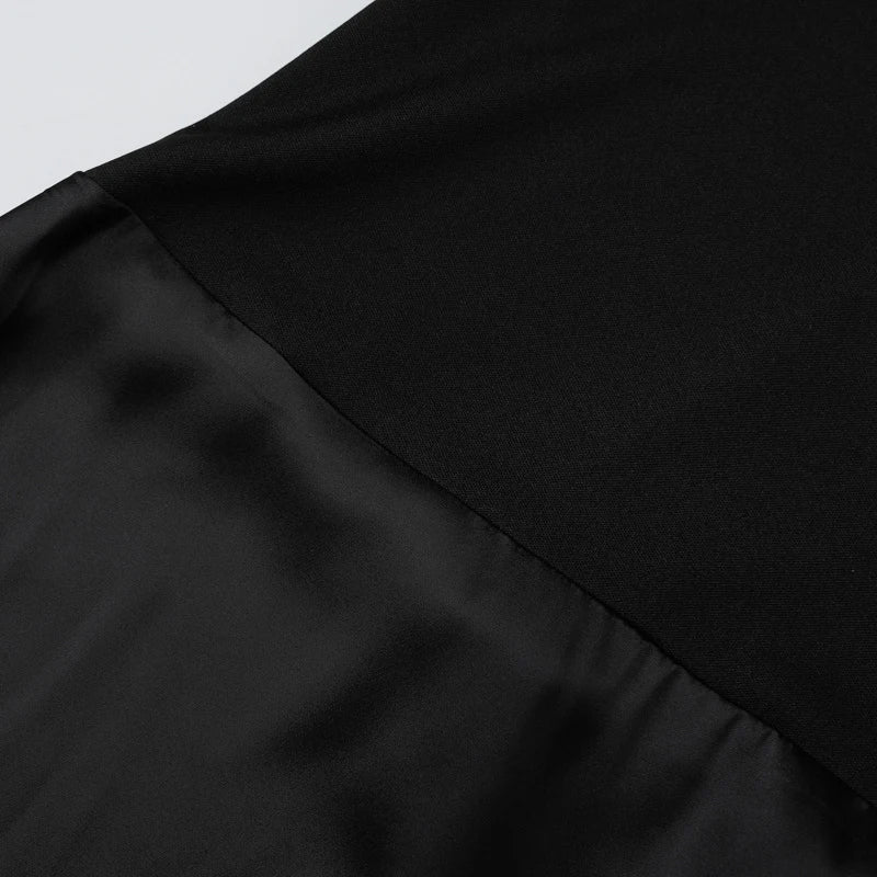 LIZAKOSHT  -  Spring/Summer Fashion Sexy Temperament Strapless Dress Slimming Splicing Black Strapless Evening Party Gowns Lady Clubwear