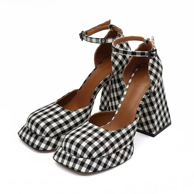 LIZAKOSHT  -  Designer Platform High Heels Party Club Women Shoes Shoes Fashion Shallow Spring Autumn Square Heels Dress Shoes