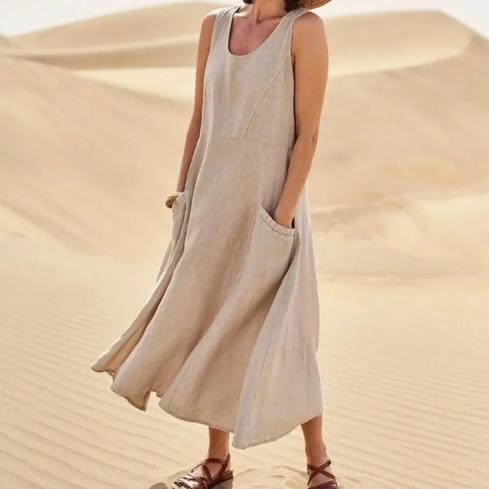 LIZAKOSHT  -  Women Clothing Streetwear Vestido De Festa Vintage Summer Dress for Women Long Dress Loose Fashion Clothes Casual Elegant