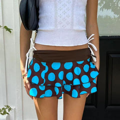 LIZAKOSHT  -  Spring/Summer New Fashion Women's Dress with Polka Dot Drawstring Puff and Inner Lining