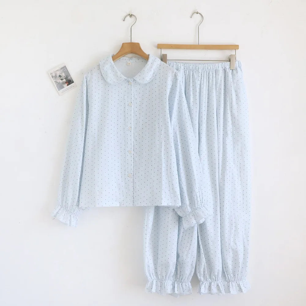 LIZAKOSHT  -  Pure Cotton Nightwear for Women Pajama Pyjamas Soft Homewear Set Comfor Ladies Sleepwear for Spring Autumn 2 Pieces Pijamas