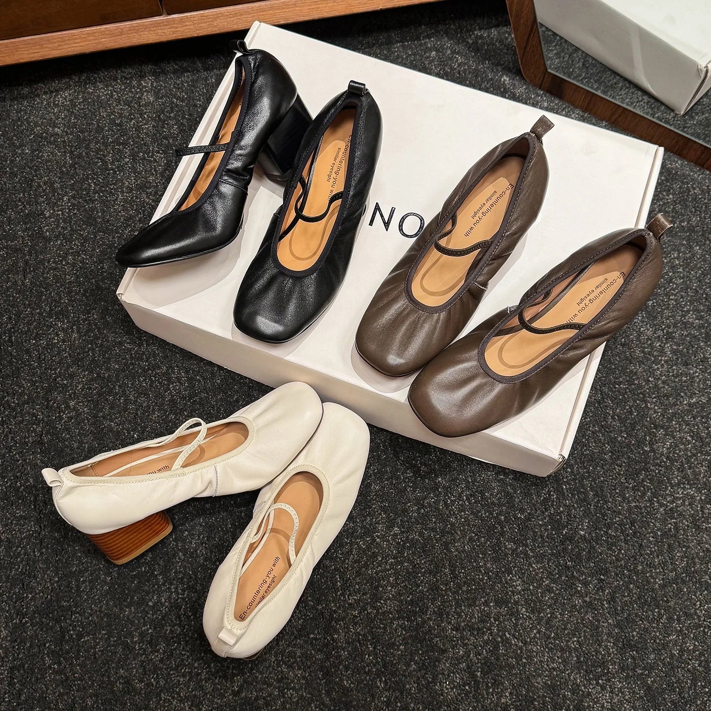 LIZAKOSHT  -  Fashion Pumps New High Quality Genuine Leather Shoes Round Head Elastic Band High Heels Mary Janes Shoes Women's Heels