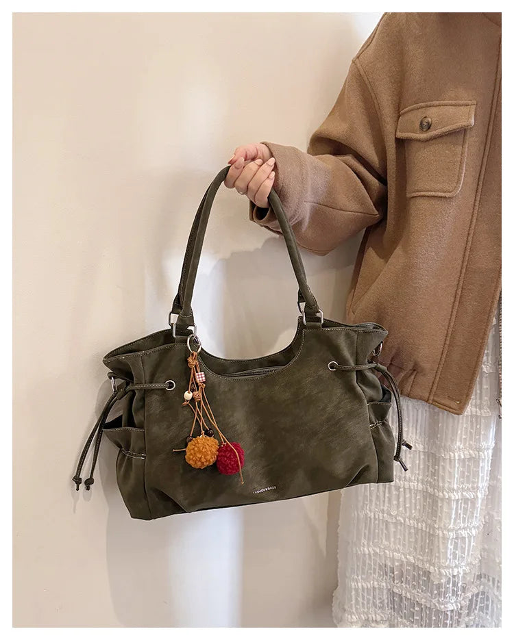 LIZAKOSHT  -  Simple Fashion Suede Crossbody Bag Women Large Capacity Shoulder Bag for Work Comfortable and Versatile Texture Commuting Bag