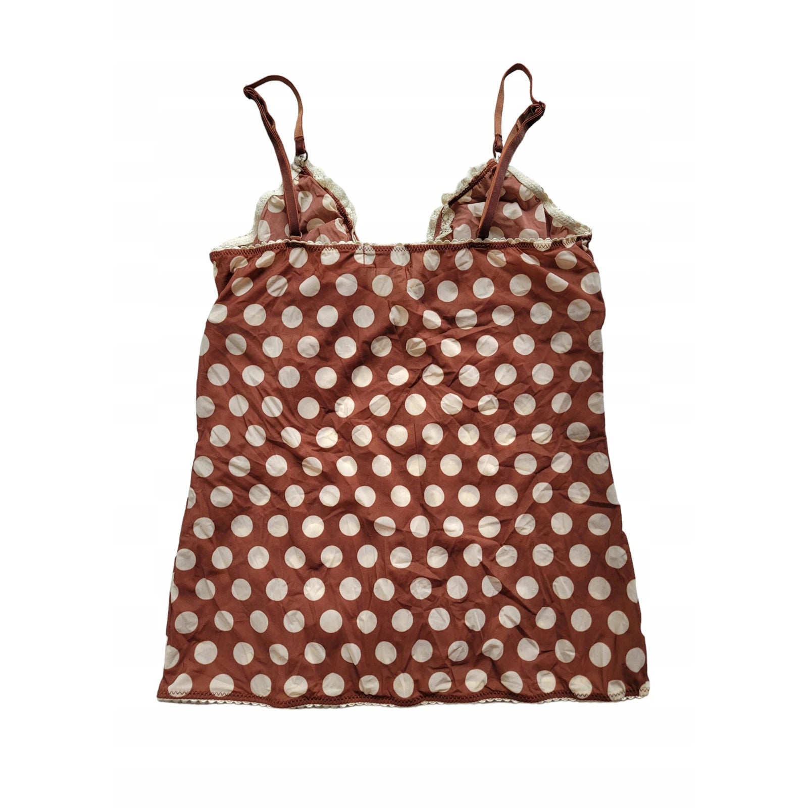 LIZAKOSHT  -  Womens Y2k Stay Cool and Stylish with Our Light Brown Polka Dot Lace Tank Tops Perfect for Summer Camis