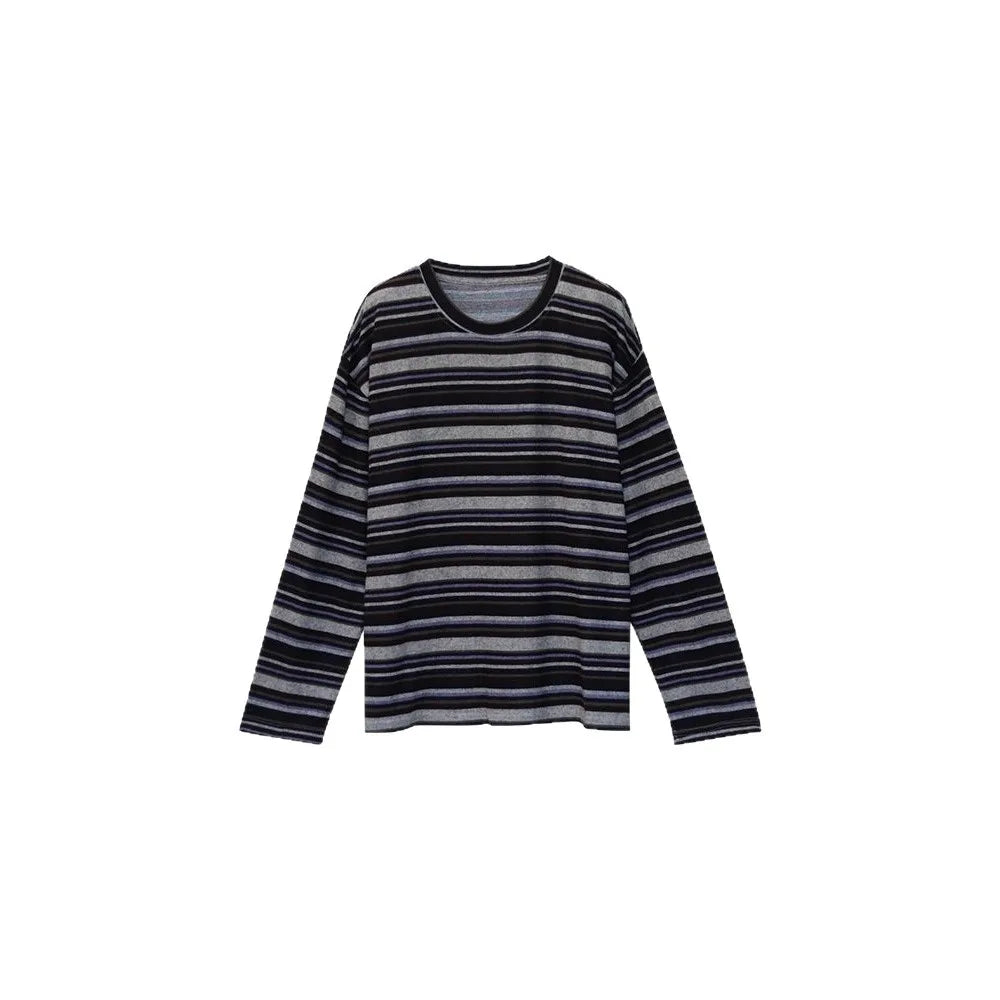 LIZAKOSHT  -  Loose Long Sleeve round Neck Striped T-Shirt Women's Spring Autumn New Design Casual American Base Shirt Top Comfortable