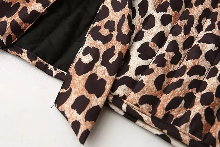 LIZAKOSHT  -  Women's Autumn Spring Top Coat Vest Leopard Print Tie Comfortable Casual Design Fashion Advanced Soft Niche Versatile Skinny