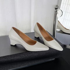 LIZAKOSHT  -  Fashion Pumps New High Quality Genuine Leather Shoes Shallow Mouth High Heels Commuter Women's Heels Shoes