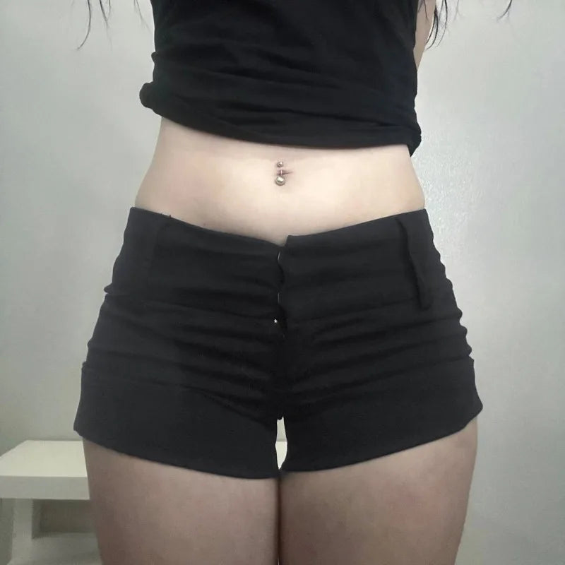 LIZAKOSHT  -  Punk Fashion American High Street Low Waist Summer Shorts Y2k Aesthetic Slim Harajuku All Match Short Pants Spice Girl Trousers